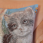 Декоративный гобеленовый чехол для интерьерной подушки Два кота 47*47