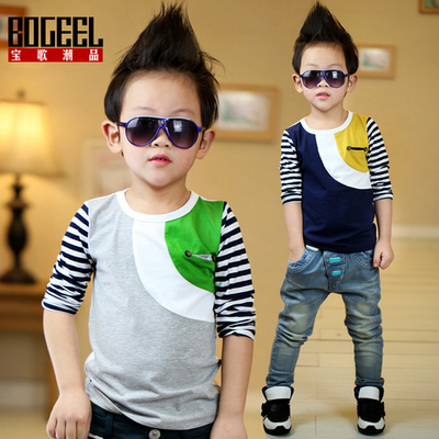 Лонгслив детский с полосатыми рукавами