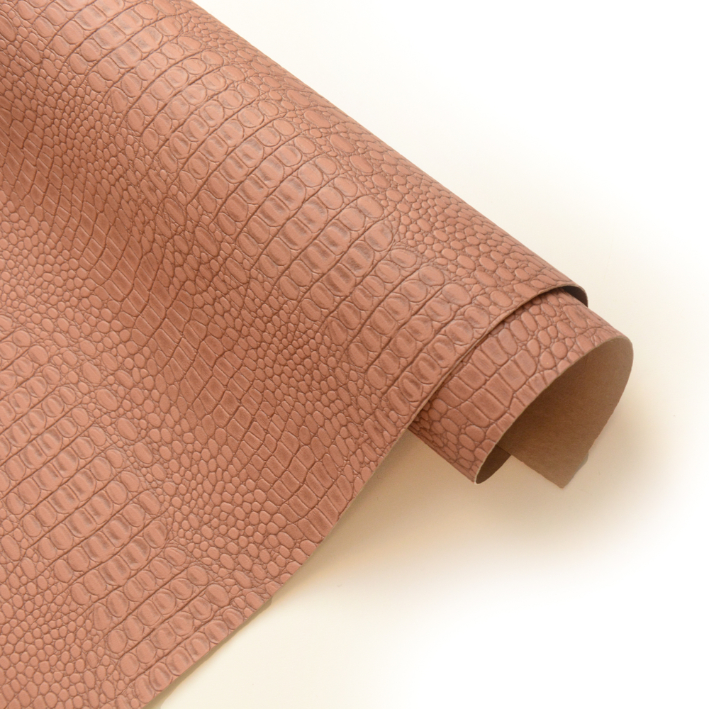 Кожзам переплетный с тиснением "Крокодил", мокко