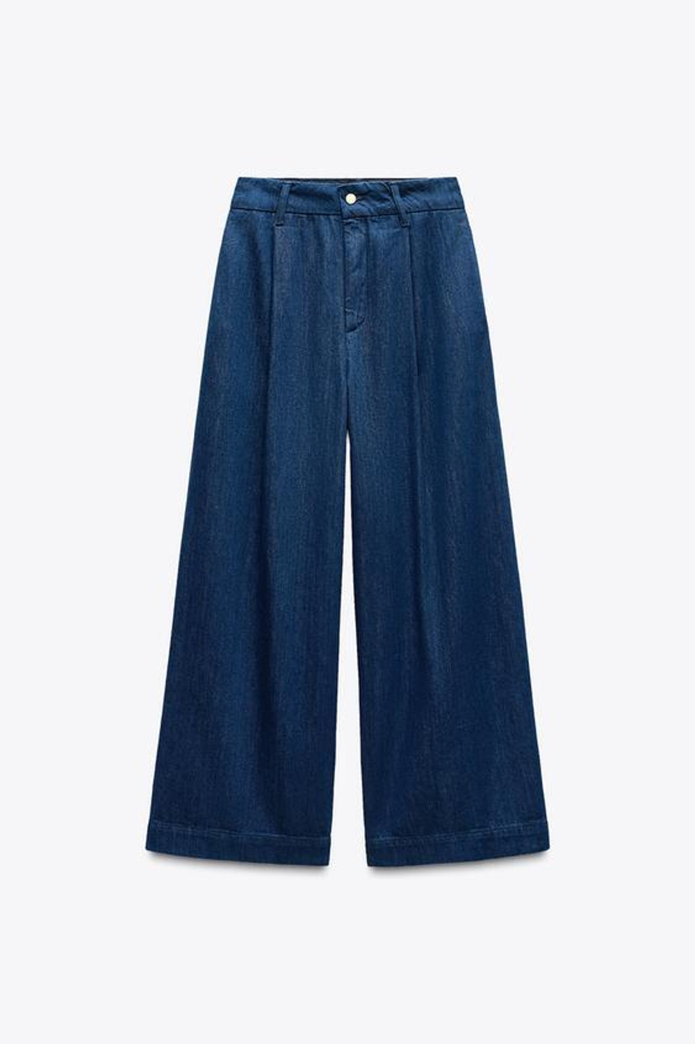 ZARA ДЖИНСЫ Z1975 BALLOON С ВЫСОКОЙ ПОСАДКОЙ И ЗАЩИПАМИ, СИНИЙ