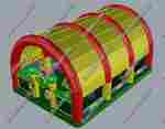 Коммерческий надувной батут "Зверята с крышей" 10*6*6 м