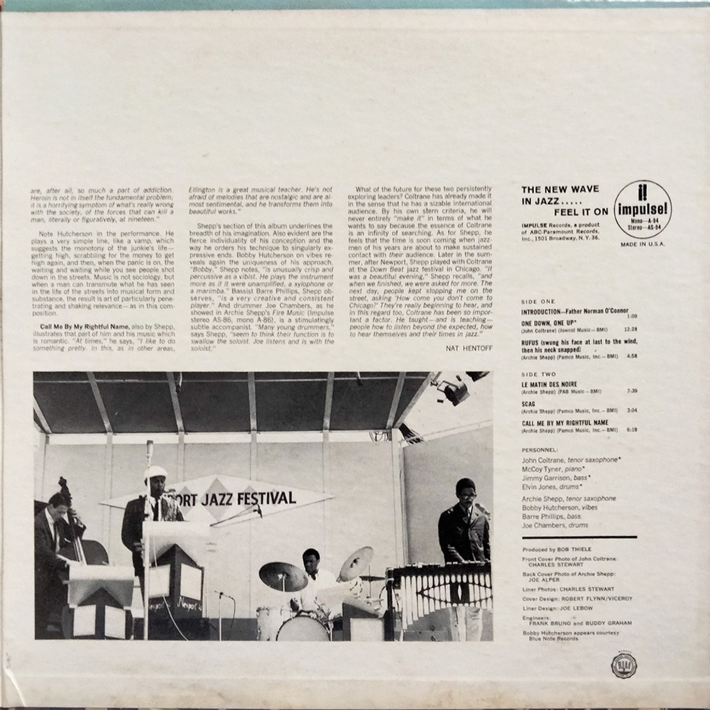 John Coltrane, Archie Shepp / New Thing At Newport (LP)