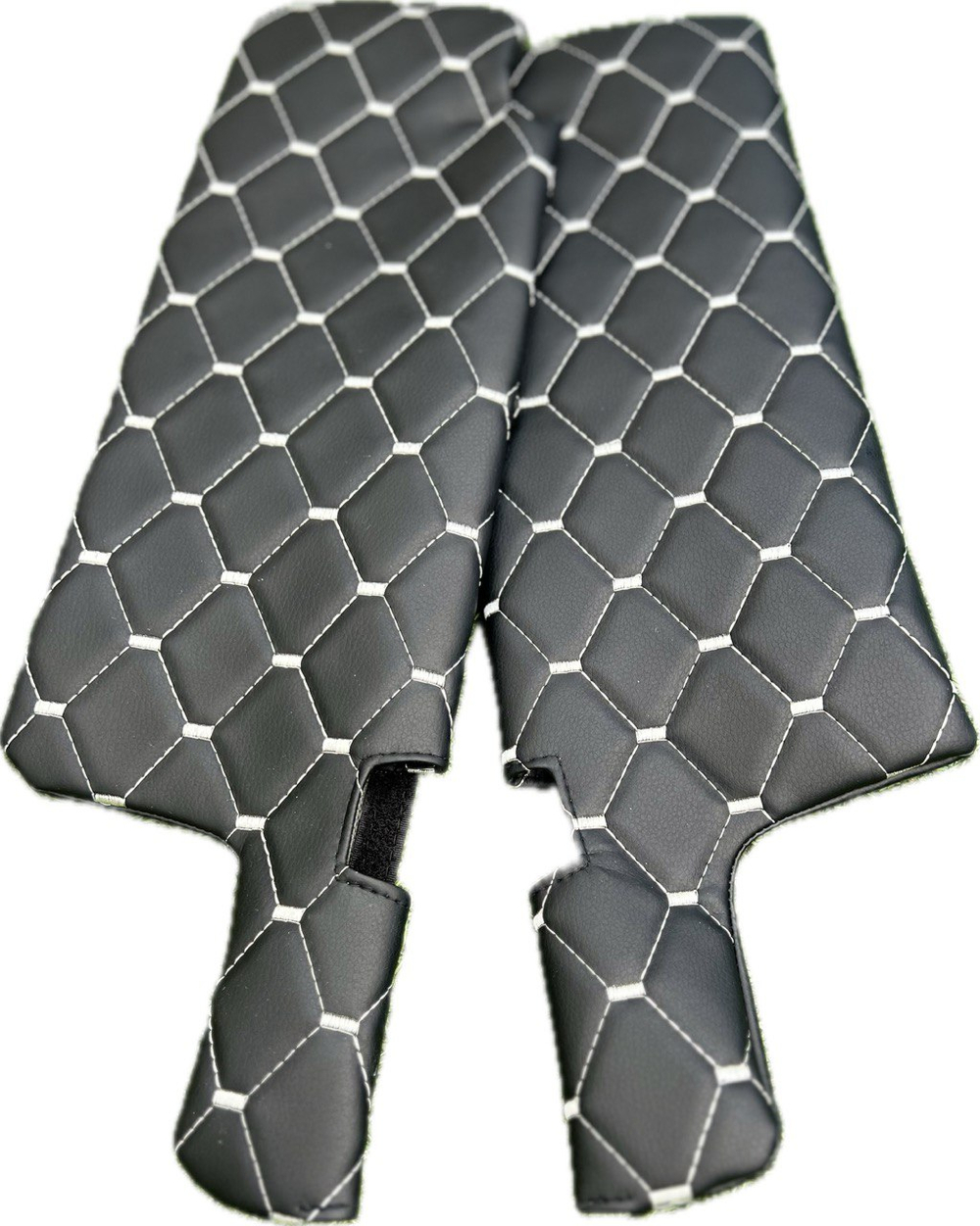 Чехлы на козырьки ВАЗ 2108, 2109, 21099, 2113, 2114, 2115 (белая нить Рубин)