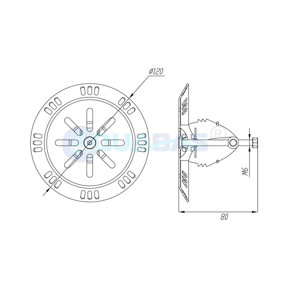 ФР.120.0 Форсунка донная c распорным механизмом (для труб д.50-75мм)