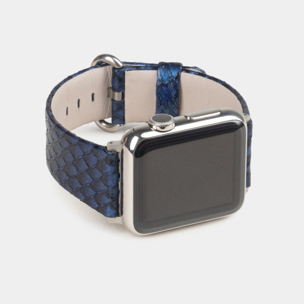 Ремешок для Apple Watch 40/41/42 mm из кожи лосося, цвета синий градиент