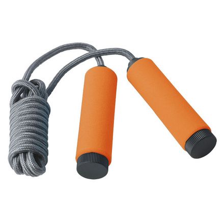 Скакалка TORRES, AL1003, трос из полипропилена, эрг. ручки, медл. скорость вращения, серо-оранж