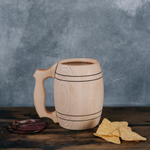 Деревянная пивная кружка из цельного куска древесины. Неклееная. C53