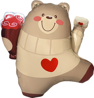 Фигура Мишка с валентинкой 27'' Fl
