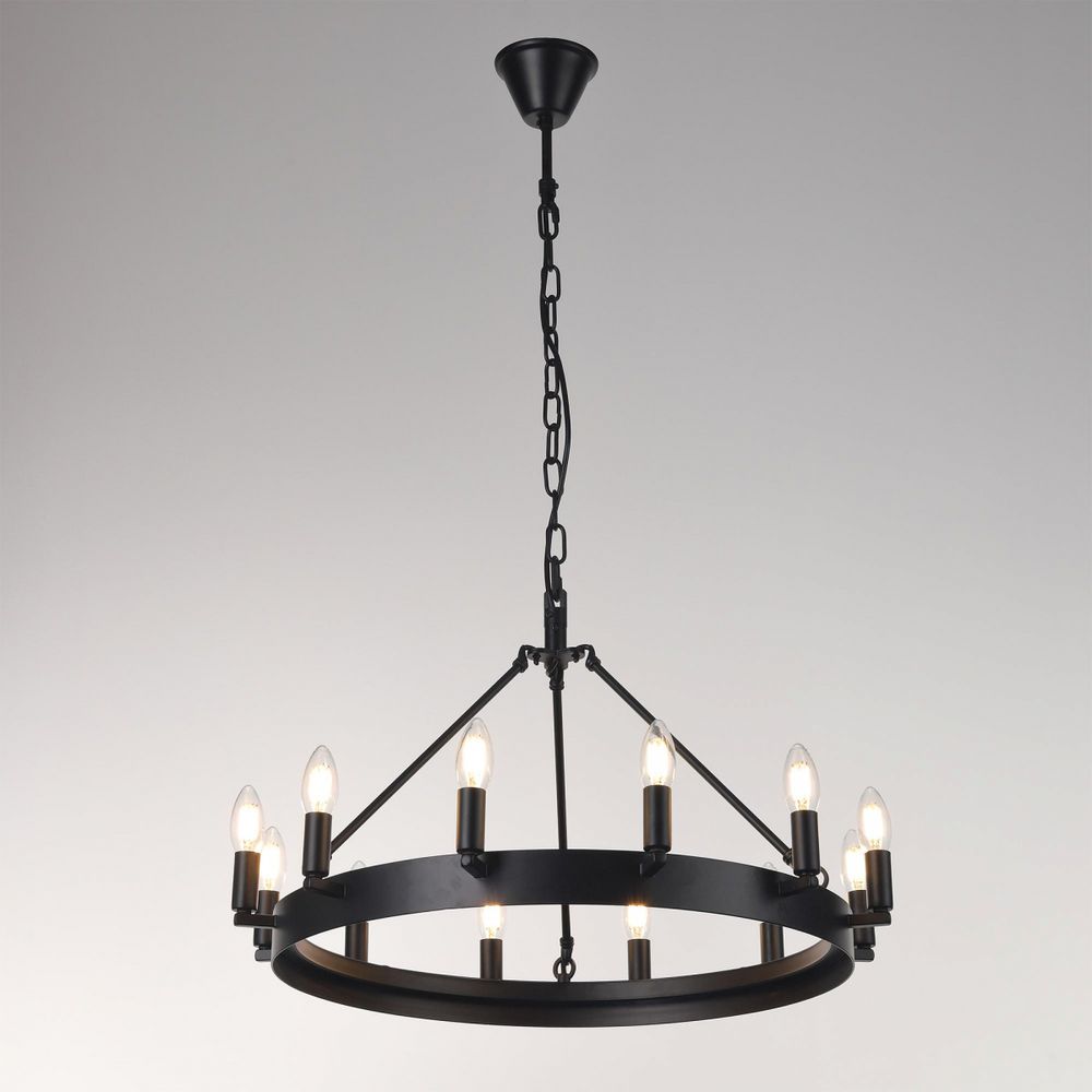 Citilux Смитсон CL470112 Люстра замковая подвесная Чёрная