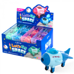 Точилка Yalong, пластиковая с ластиком и контейнером, "Самолеты-космолеты", 1 отверстие, ассорти, инд. упак. пвх, 16 шт в карт упак