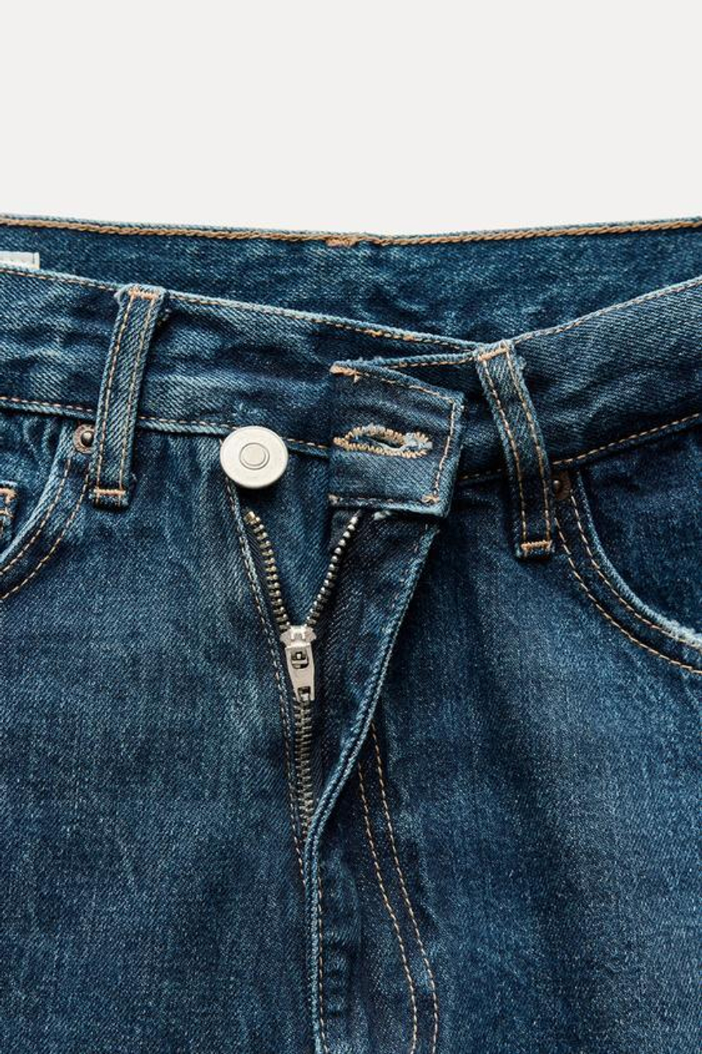 ZARA ДЖИНСЫ TRF BAGGY НА ЗАПÁХЕ СО СРЕДНЕЙ ПОСАДКОЙ, МОРСКОЙ СИНИЙ