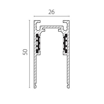 Трек накладной 48V 1м (Заглушки и декоративный экран в комплекте) 509016 белый Uno Lightstar