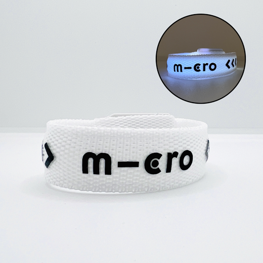 Браслетик с лого m-cro белый LED (светящийся)