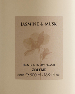 Zara Home Жидкое мыло Jasmine & Musk 500 мл для рук и тела, парфюмированное, аромат цветочный древесный