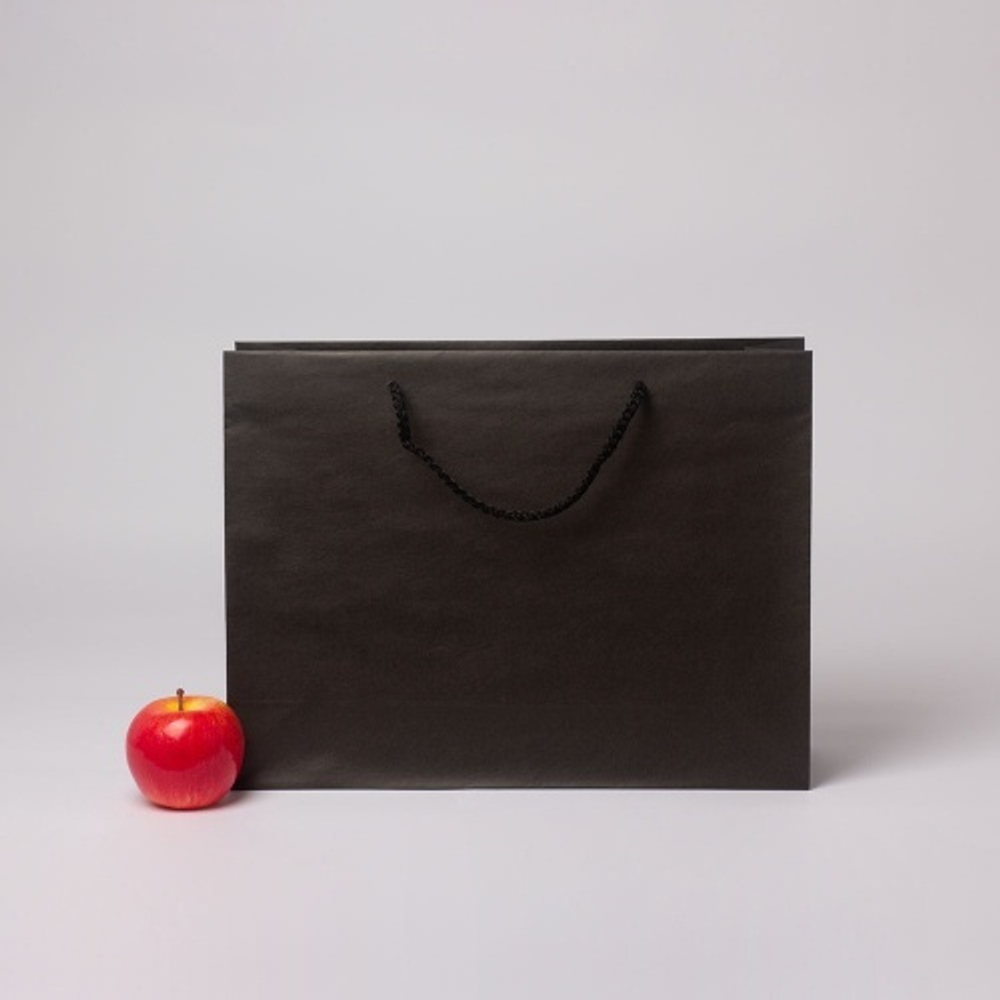 Пакет 41x31x12, чёрный, плотный крафт