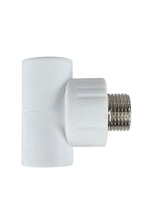 Тройник комбинированный PPR наружная резьба 20х 1/2,  белый, РТП (90/15)