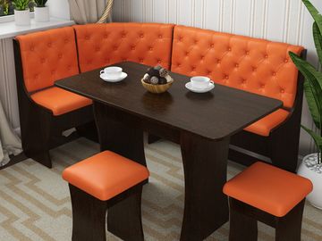 Кухонный уголок bravo "Оливьер" (Венге/Кожзам Marvel Mango (AT)) -G/Л3