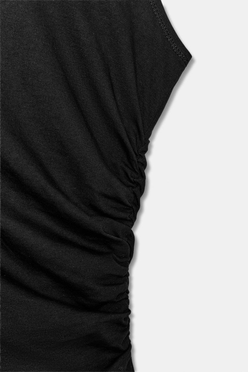 ZARA ДРАПИРОВАННЫЙ ТОП АСИММЕТРИЧНОГО КРОЯ, ЧЕРНЫЙ