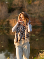 Шарф теплый с орнаментом Сканди