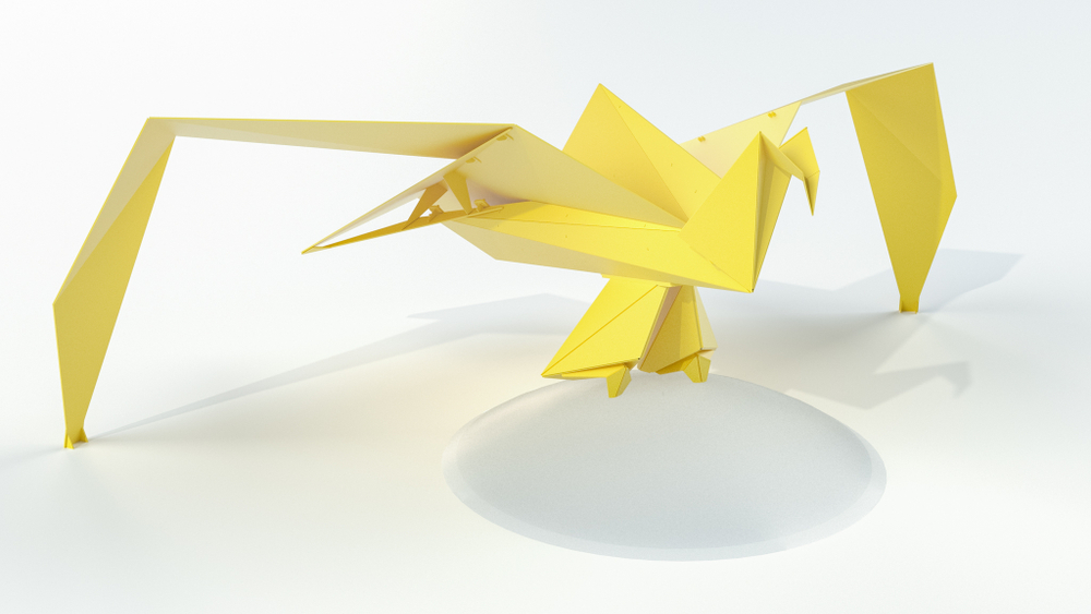 Орел-оригами из черного металла SK00331