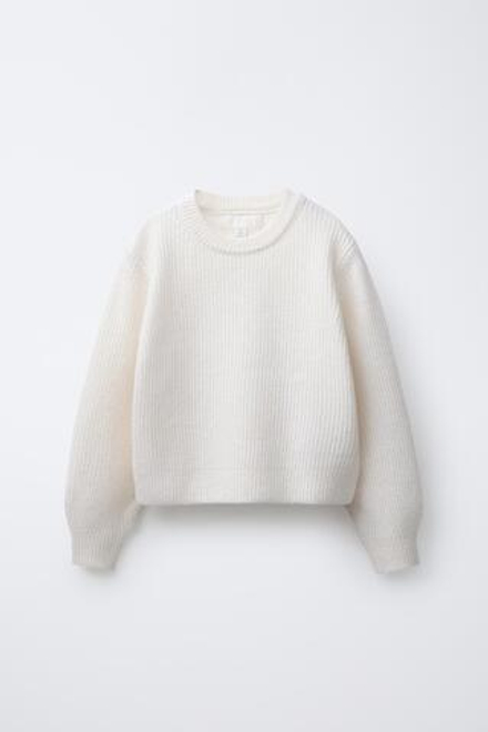 ZARA СВИТЕР В РУБЧИК, ЭКРЮ