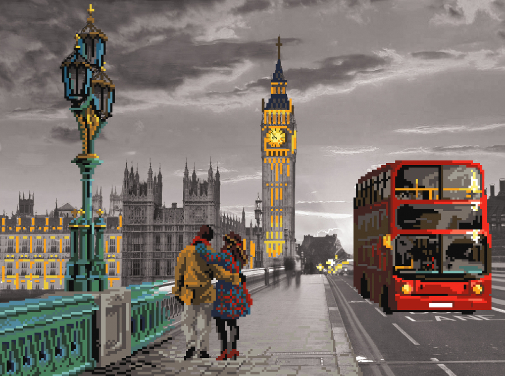 "Небо Лондона"-1723 канва с нанесенным фоном