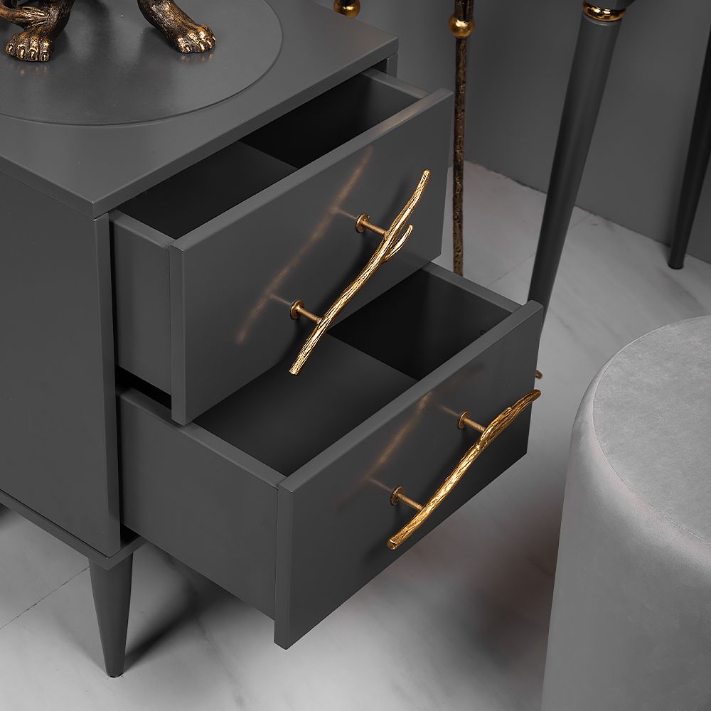 Тумба Арт Классика с 2-мя ящиками Серый Амбер