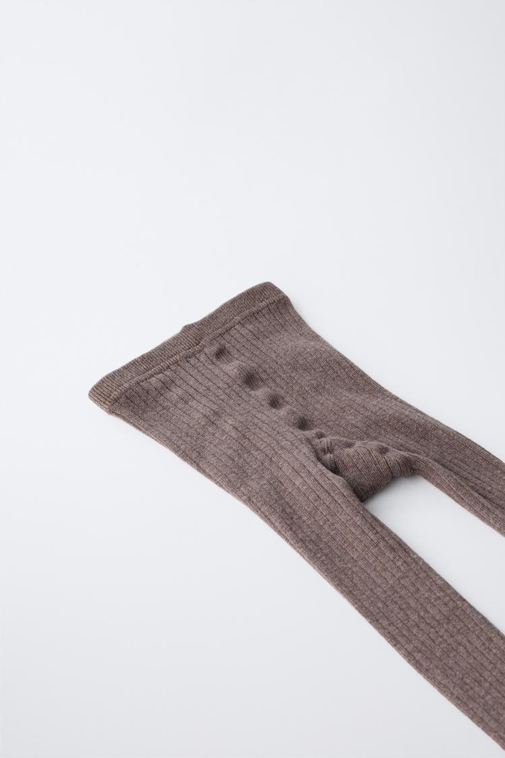 ZARA ОДНОТОННЫЕ КОЛГОТКИ В РУБЧИК, РЫЖЕВАТО-КОРИЧНЕВЫЙ