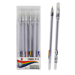 Ручка гелевая, Basir, серебристые чернила, прозрачный корпус, 12 шт