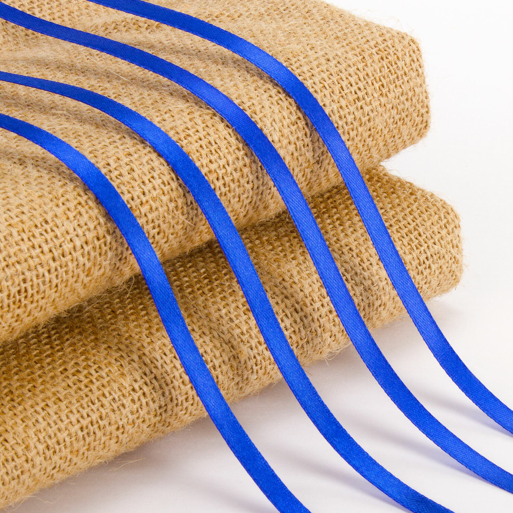 Лента обвязочная BRAUBERG, атласная, ширина 6 мм, 25 м, комплект 4 шт, синяя