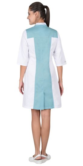 Халат женский "Сириус-Николь" (белый/морская волна)