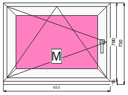 Пластиковое окно 700 х 950 ТермА Эко + Москитная сетка