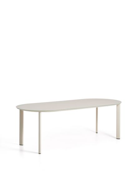 Уличный стол Erice из алюминия и закаленного стекла цвета экрю, 230 x 100 см