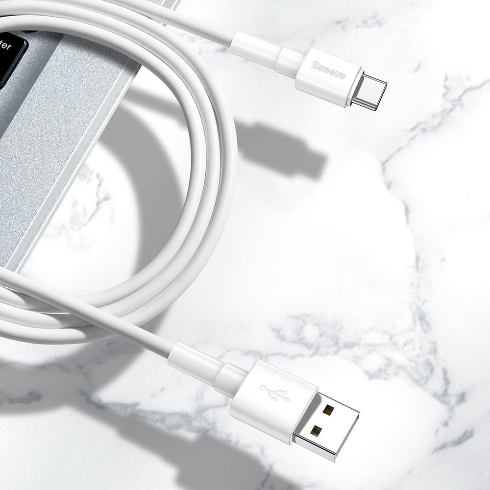 Type-C Кабель Baseus Mini White Cable USB For Type-C 3A 1m - White