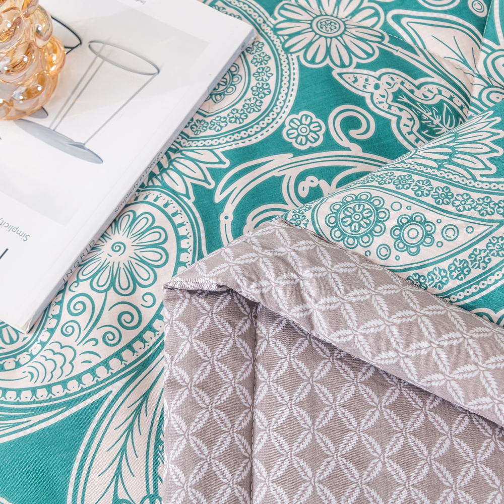 Комплект постельного белья Сатин с Одеялом 100% хлопок на резинке OBR149