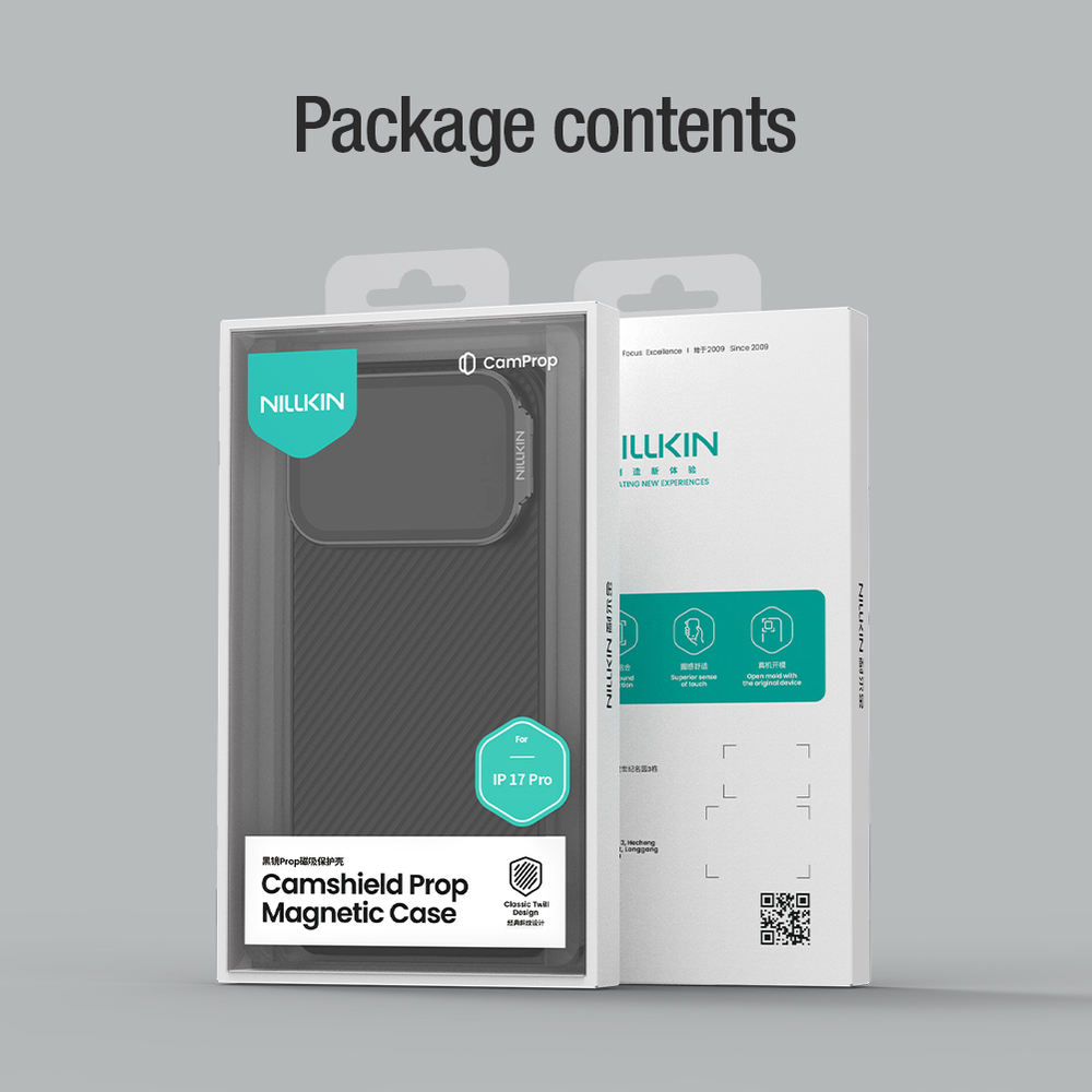 Чехол черного цвета с MagSafe на iPhone 17 Pro, серия CamShield Prop Magnetic (версия с тонированной крышкой объектива) от Nillkin