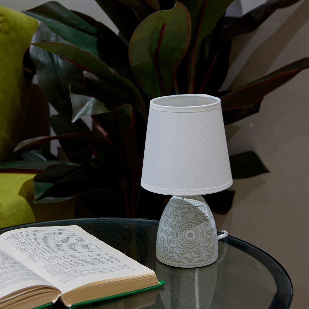 UML-B301 E14 LIGHT GREY Светильник настольный декоративный под лампу Е14. 40W. Механический выключатель. Светло-серый. ТМ Uniel