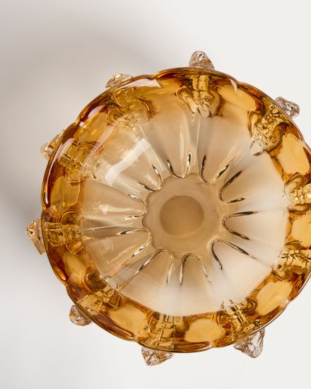 Ваза Nicora из оранжевого стекла, диаметр 30 см