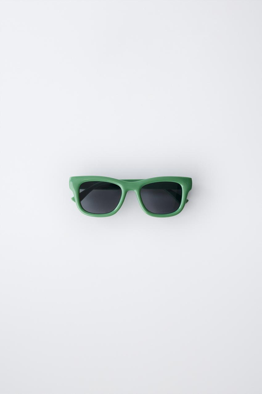 ZARA КВАДРАТНЫЕ СОЛНЦЕЗАЩИТНЫЕ ОЧКИ, ЗЕЛЕНЫЙ