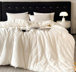 Одеяло теплое 150х200 Белое хлопок соевое волокно