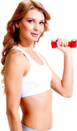 Набор гантелей обрезиненных по 2 кг, красные, 2 шт