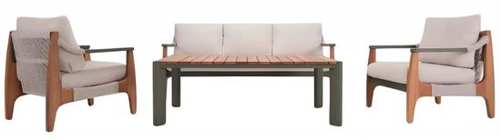 Комплект лаунж мебели Elif цвет темно-зеленый/натуральный/бежевый