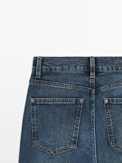 Massimo Dutti Джинсы прямого кроя со средней посадкой, средне-синий