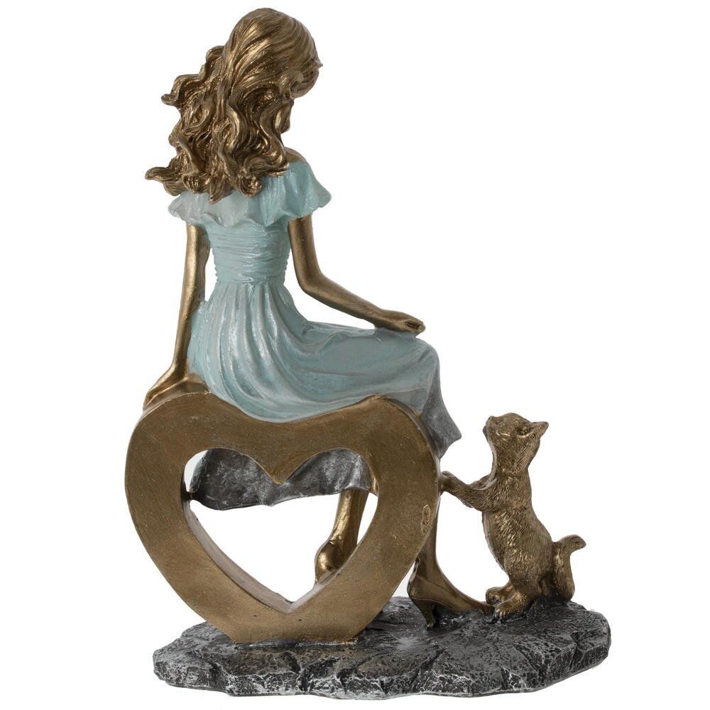 GAEM Фигурка декоративная "Девушка с кошкой", L13,5 W7 H20 см