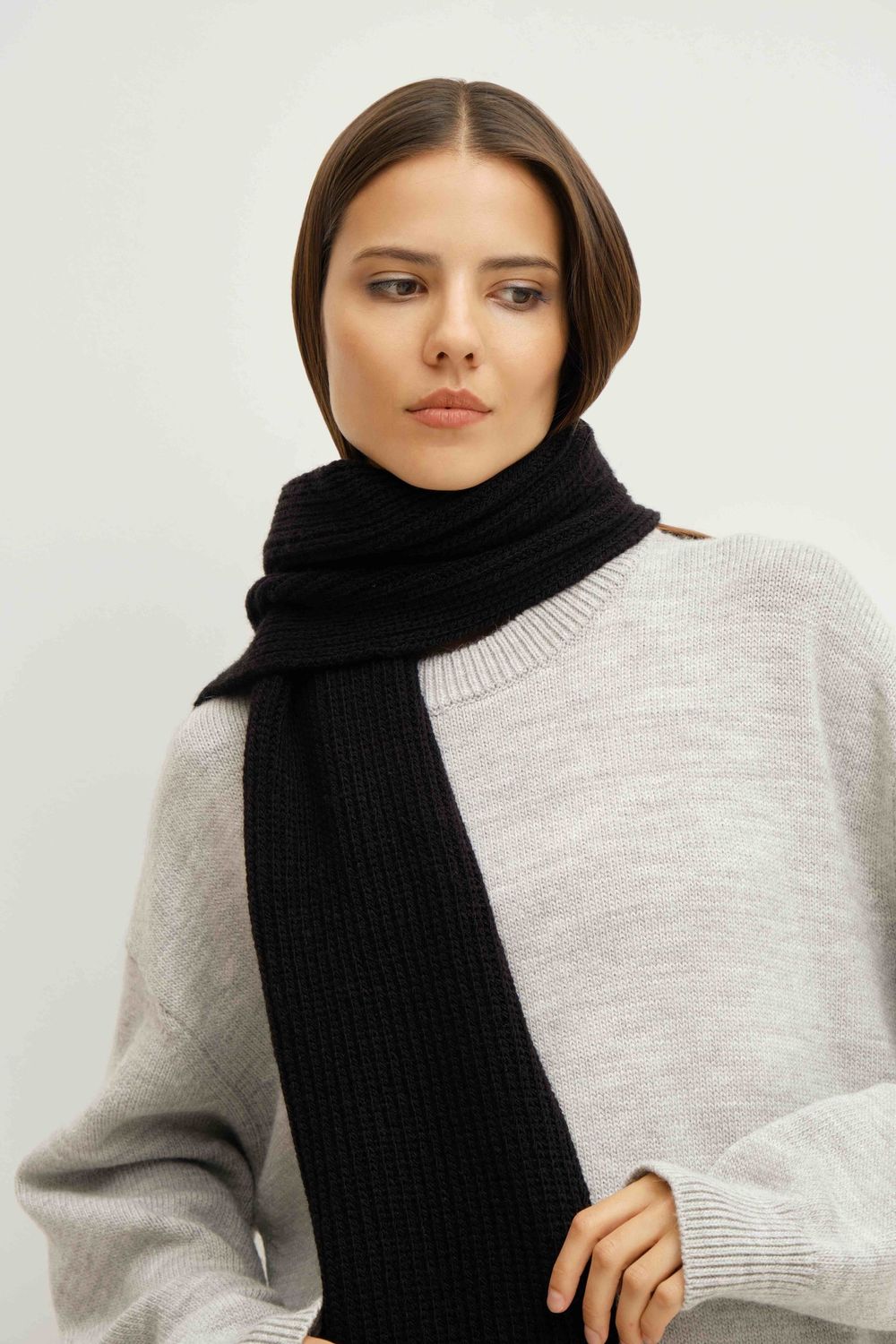 Шарф Weme вязаный черный