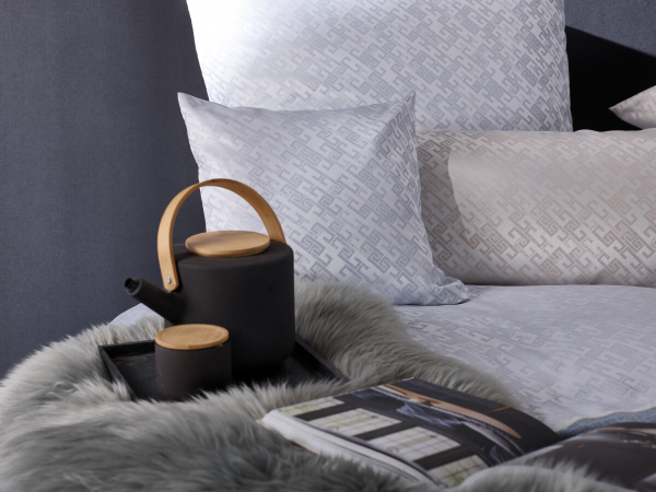 Постельное белье 2 спальное евро Curt Bauer Connection 9020 silverblue серо-голубое