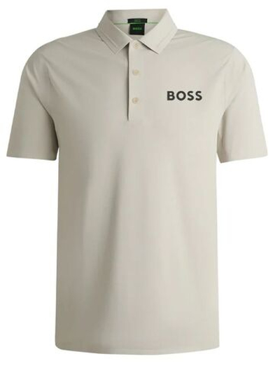 Теннисное поло BOSS x Matteo Berrettini Slim-Fit With UV Protection - Beige
