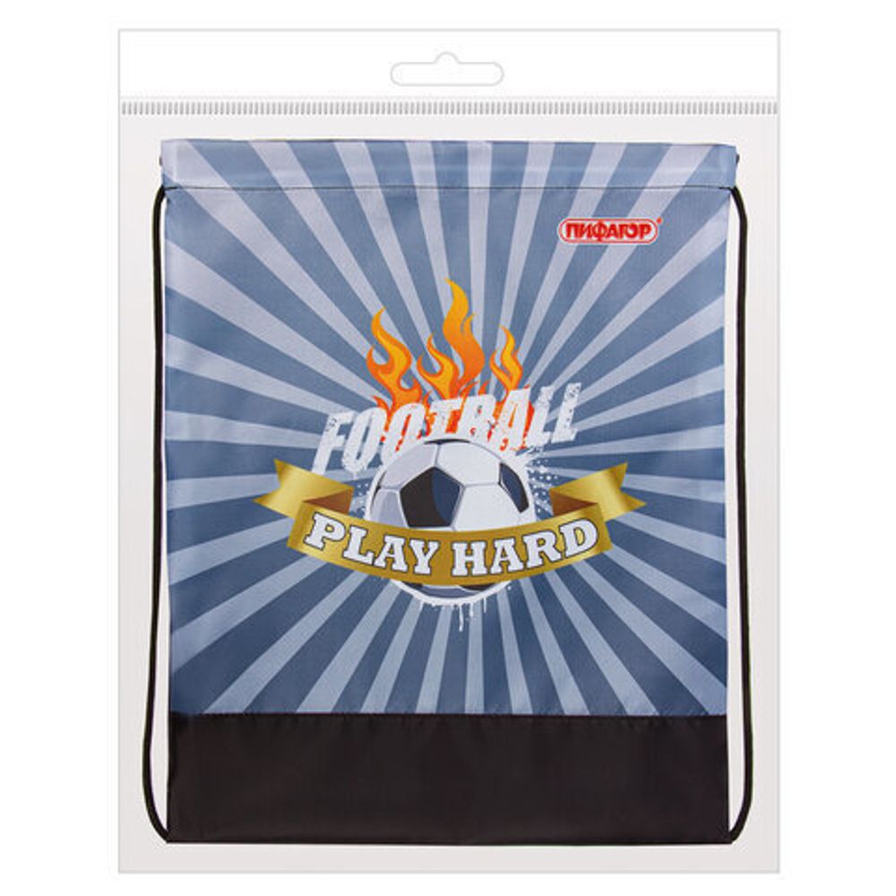 Мешок для обуви ПИФАГОР, 1 отделение, 42х34 см, "Play hard", 270186