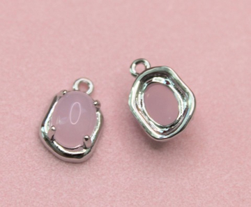 Подвеска акрил розовый 13х8 мми