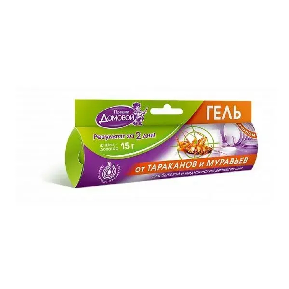 Гель эконом от тараканов Домовой Прошка, шприц 15 г.